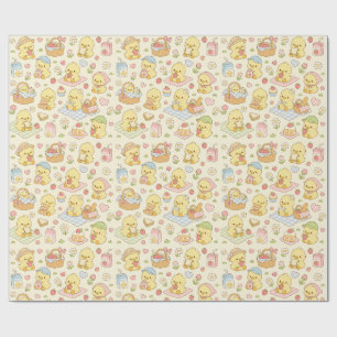 Papel De Regalo Kawaii Chicken Picnic Pattern Wrapping Paper