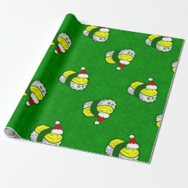 Papel De Regalo kawaii christmas tamago sushi santa snowflake