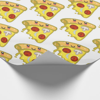 Papel De Regalo Kawaii Cute Pizza Slice con Pepperoni 
