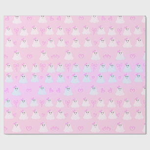 Papel De Regalo Kawaii Halloween   Fantasmas Pastel Adorables