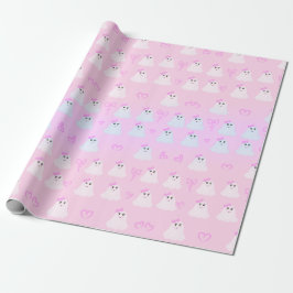 Papel De Regalo Kawaii Halloween | Fantasmas Pastel Adorables