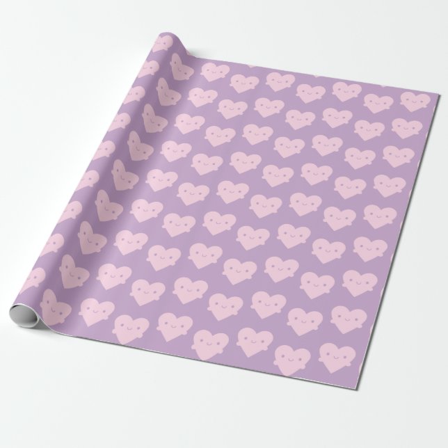 Papel De Regalo Kawaii Heart Hugs (Desenrollado)