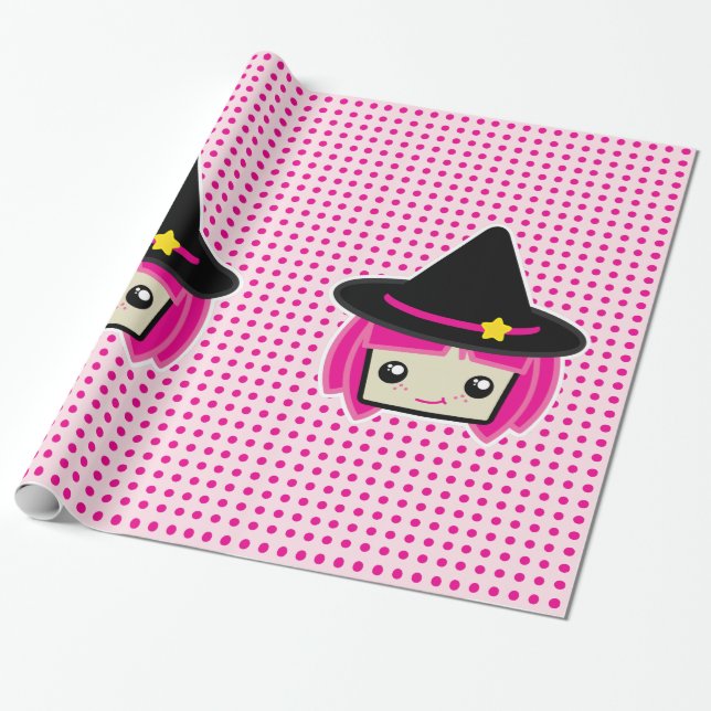 Papel De Regalo Kawaii Pink Haired Gift Wrap (Desenrollado)