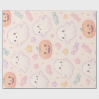 Papel De Regalo Kawaii Pumpkin Halloween Design 
