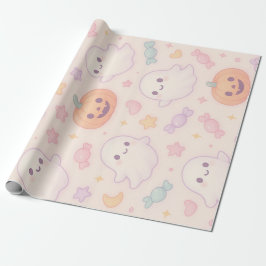 Papel De Regalo Kawaii Pumpkin Halloween Design 