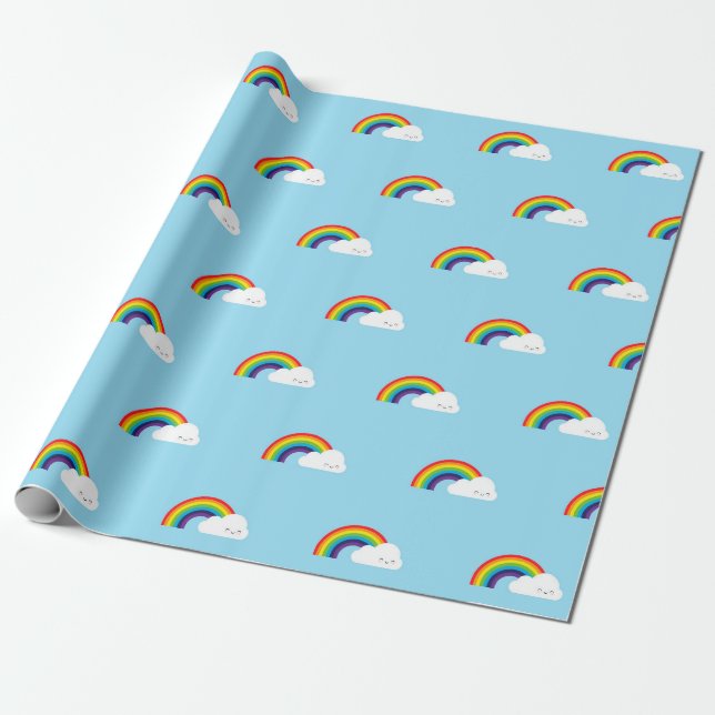 Papel De Regalo Kawaii Rainbow (Desenrollado)