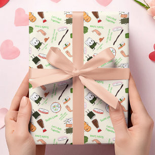 Papel De Regalo Kawaii Sushi Romántico