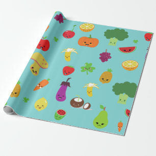 Papel De Regalo kawaii tramo frutal shamrock lindo vegano