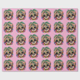 Papel De Regalo Kawaii Tropical Sloth – Cute Summer Vibes Rainbow 