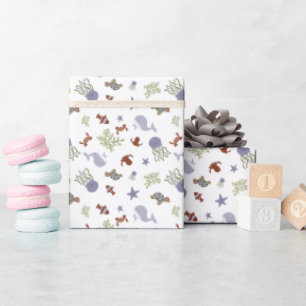 Papel De Regalo Kawaii Under the Sea Baby Shower Neutral