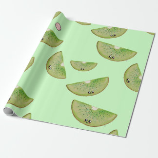 Papel De Regalo Kawaii Watercolor Kiwi