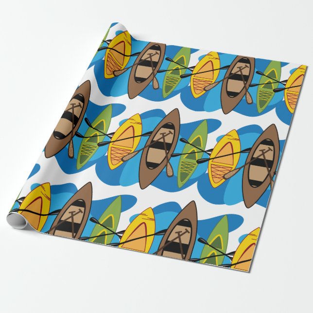 Papel De Regalo Kayaks (Desenrollado)