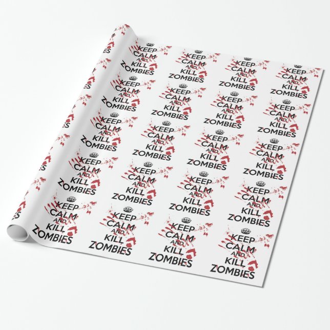 Papel De Regalo Keep Calm and Kill Zombies (Desenrollado)