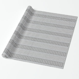Papel De Regalo Keffiyeh blanco y negro palestino