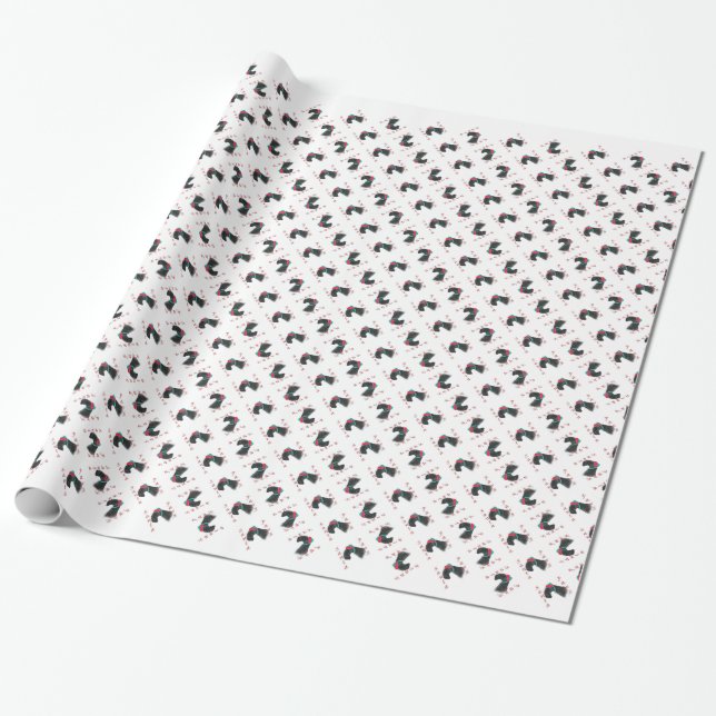 Papel De Regalo Kerry Blue Terrier Santa Paws (Desenrollado)