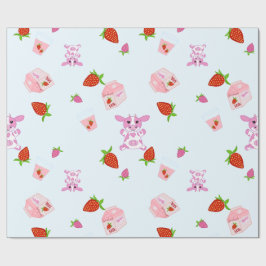 Papel De Regalo Kid's drawing strawberry milk cow