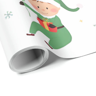 Papel De Regalo Kids Elf Christmas Wrapping Paper