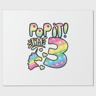 Papel De Regalo Kids Pop It Cumpleaños 3 Años Niñas 3 Años Juguete