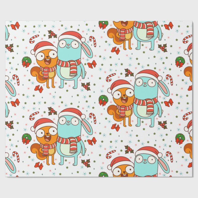 Papel De Regalo Kiff and Barry Holiday (Superficie plana)