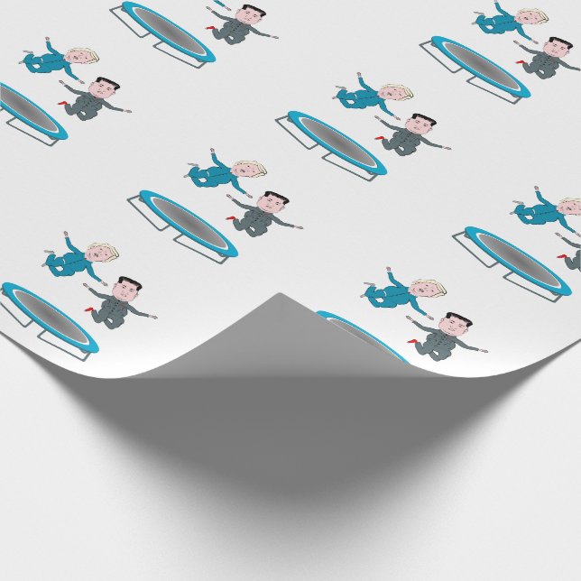Papel De Regalo Kim Jong Un y el presidente Trump Trampolone (Esquina)