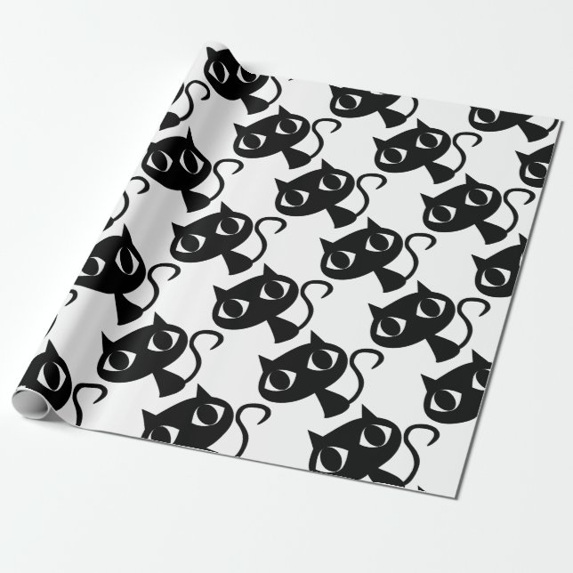 PAPEL DE REGALO KITTEN BLACK CAT (Desenrollado)
