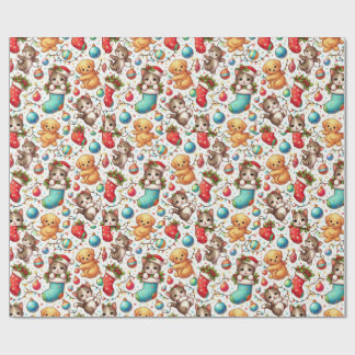 Papel De Regalo Kittens and Puppies for Christmas