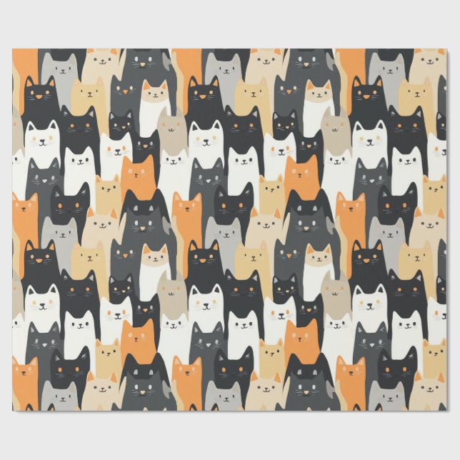 Papel De Regalo Kitty Cat-mouflage Cat Camo Wrapping Paper (Superficie plana)