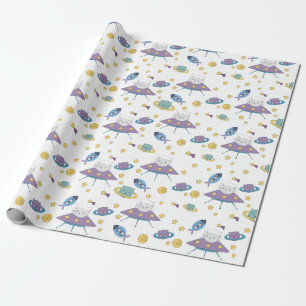 Papel De Regalo Kitty espacial
