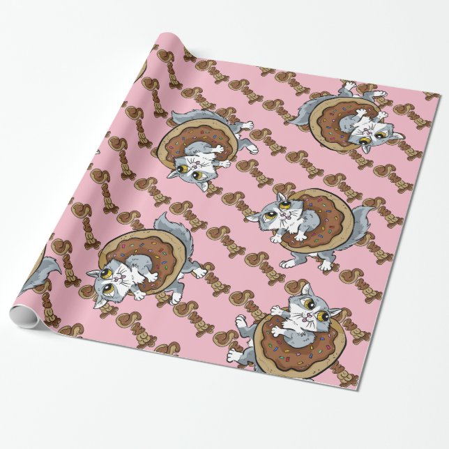 Papel De Regalo Kitty Sweet Donut (Desenrollado)