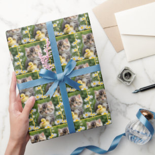 Papel De Regalo KItty y Duckling en Daisies