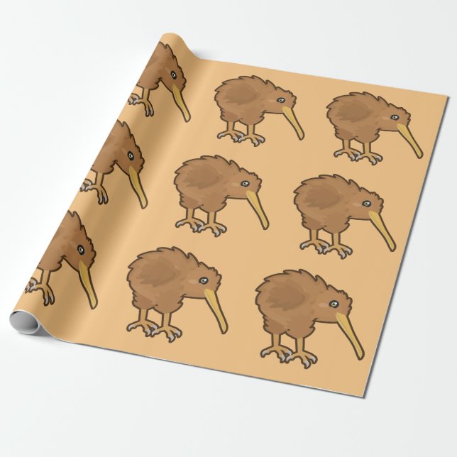 Papel De Regalo Kiwi de Kawaii (Desenrollado)