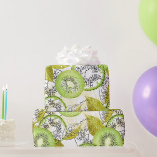 Papel De Regalo Kiwi, frugal, verde y blanco, fresco, jugoso, blan
