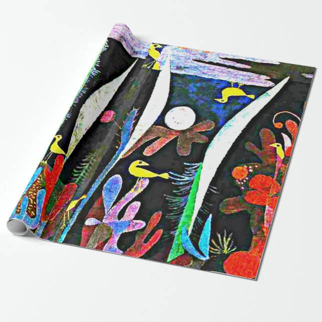 Papel De Regalo Klee - Paisaje con aves amarillas (Desenrollado)
