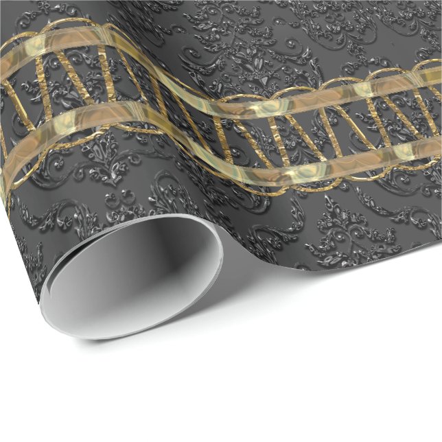 Papel De Regalo Knight Scallop Damask Elegant (Esquina del rollo)