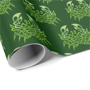 Papel De Regalo Knot celta de cangrejo verde
