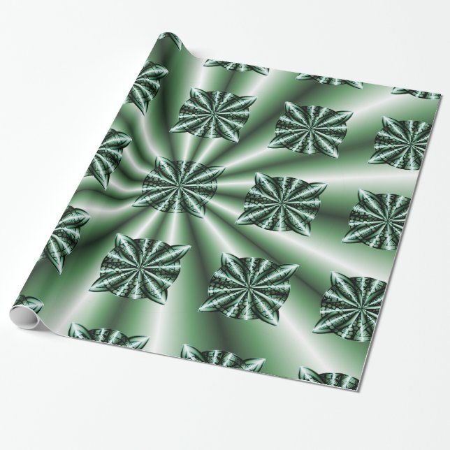 Papel De Regalo Knot celta metálica verde personalizada (Desenrollado)