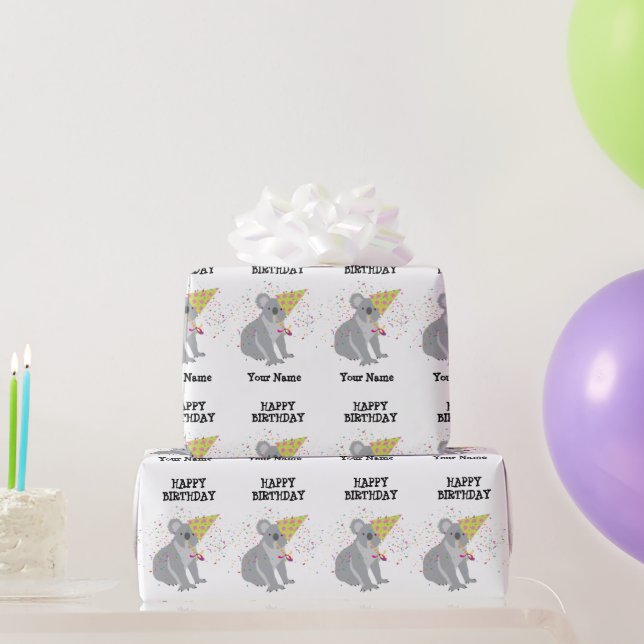 Papel De Regalo Koala - Animales con nombre de Chicas de niños Fie (Regalos de fiesta)