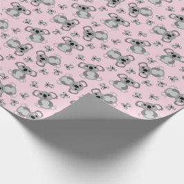 Papel De Regalo Koala Bear Baby Shower Chica Rosa
