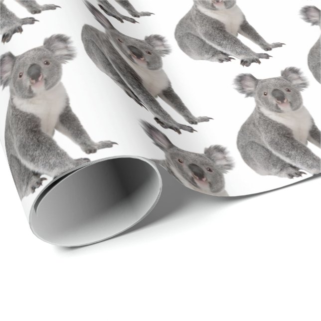 Papel De Regalo Koala lleva el blanco (Esquina del rollo)