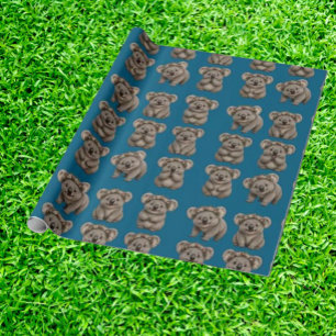 Papel De Regalo Koalas australianos de peluche azules