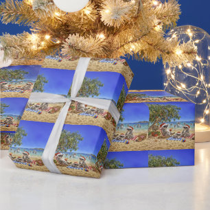 Papel De Regalo Koalas de Navidad en la playa