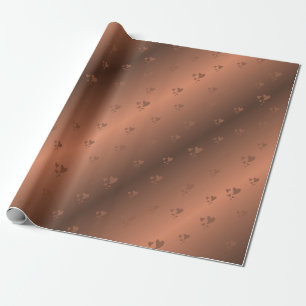 Papel De Regalo kobre, marrón, navidad, corazones, navidad, brilla