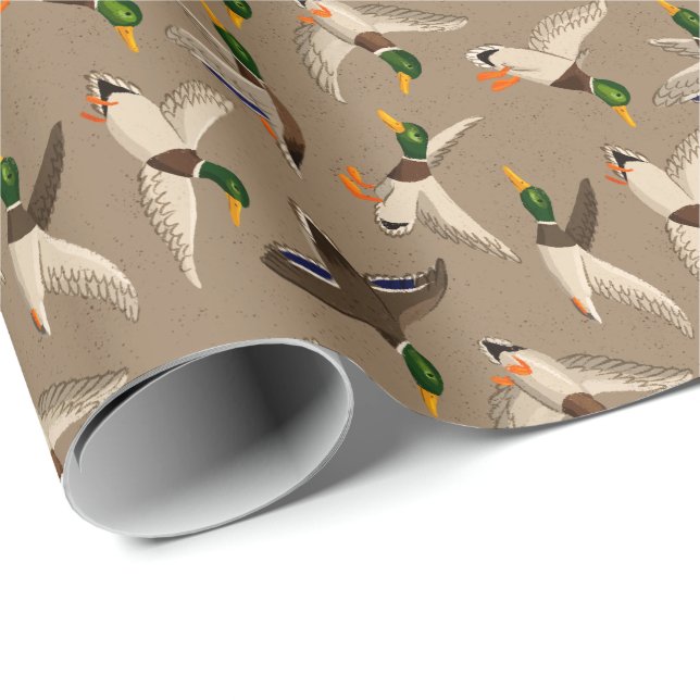 Papel De Regalo Kraft de ajuste de regalo de Mallards (Esquina del rollo)