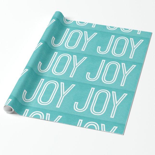 Papel De Regalo Kraft Joy Wrapping Paper, Aqua (Desenrollado)