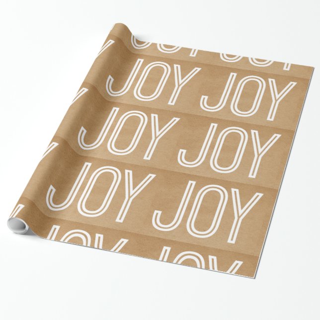 Papel De Regalo Kraft Joy Wrapping Paper, Tan (Desenrollado)