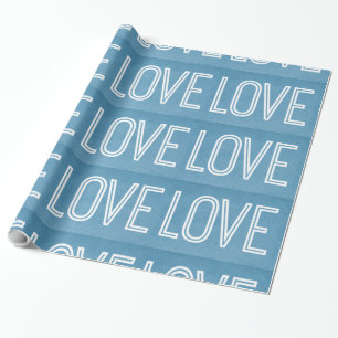 Papel De Regalo Kraft Love Wrapee Paper, Azul
