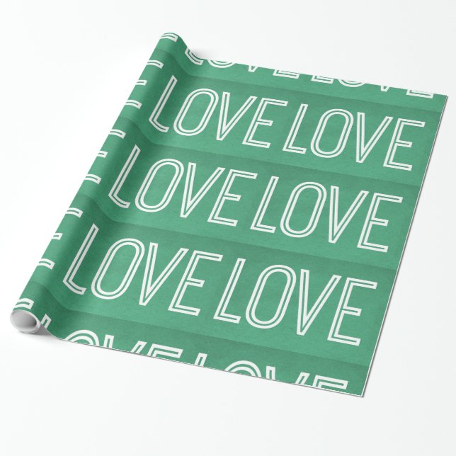 Papel De Regalo Kraft Love Wrapee Paper, Verde (Desenrollado)