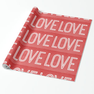 Papel De Regalo Kraft Love Wraping Paper, Rojo