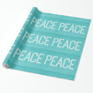 Papel De Regalo Kraft Peace Wrapping Paper, Aqua