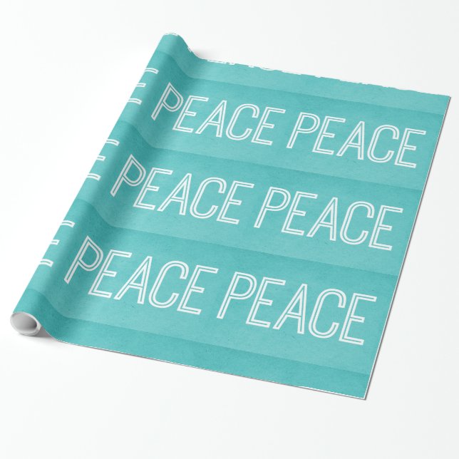 Papel De Regalo Kraft Peace Wrapping Paper, Aqua (Desenrollado)